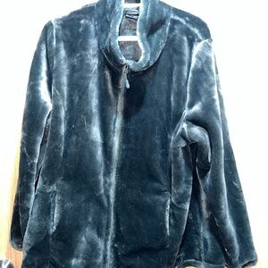 Plush Green Zip-Up Jacket